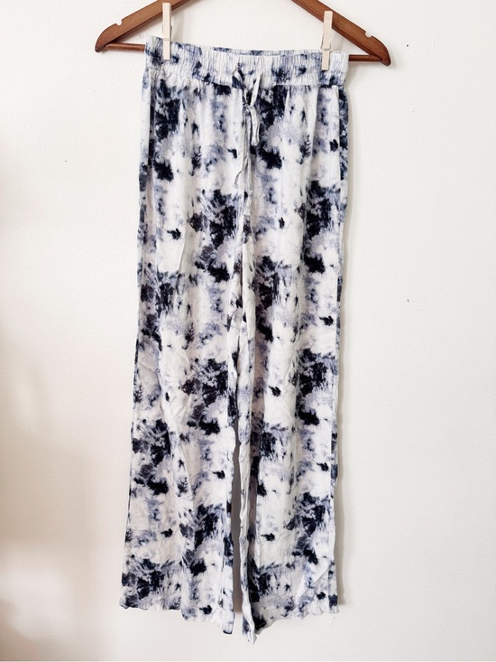 Double Zero Pants - Double Zero Black & White Tie-Dye Lounge Pants Small